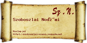 Szoboszlai Noémi névjegykártya