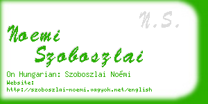 noemi szoboszlai business card